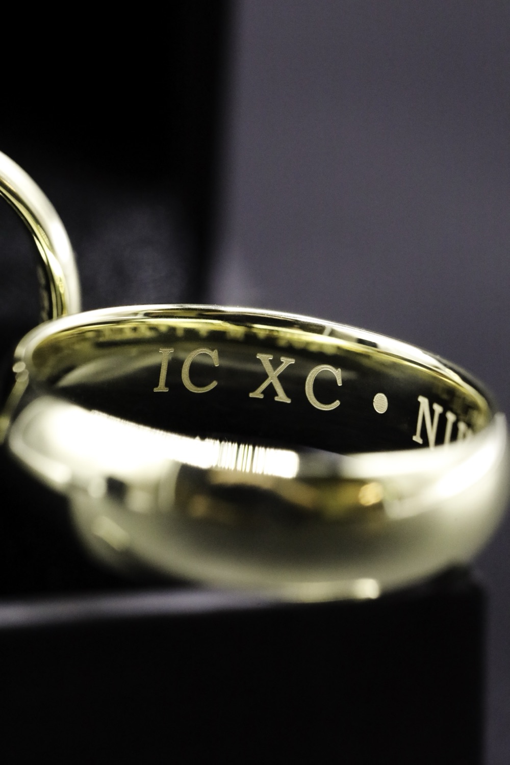 Yellow-gold bands with custom inner engraving